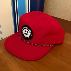 Bridgestone Crusher Red Adjustable Snapback Golf Hat/Cap